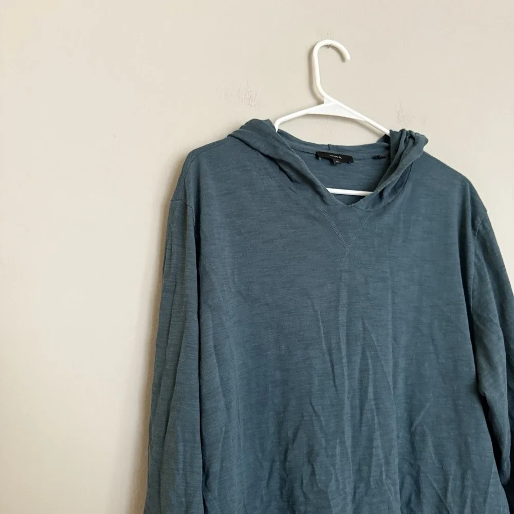 Vince Men's 100% Cotton Pullover Hoodie Sweatshirt Navy Blue • XL